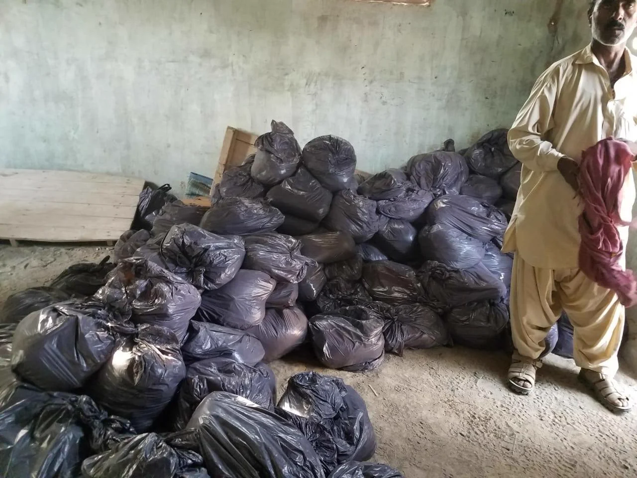 Food and essential supplies prepared for distribution
